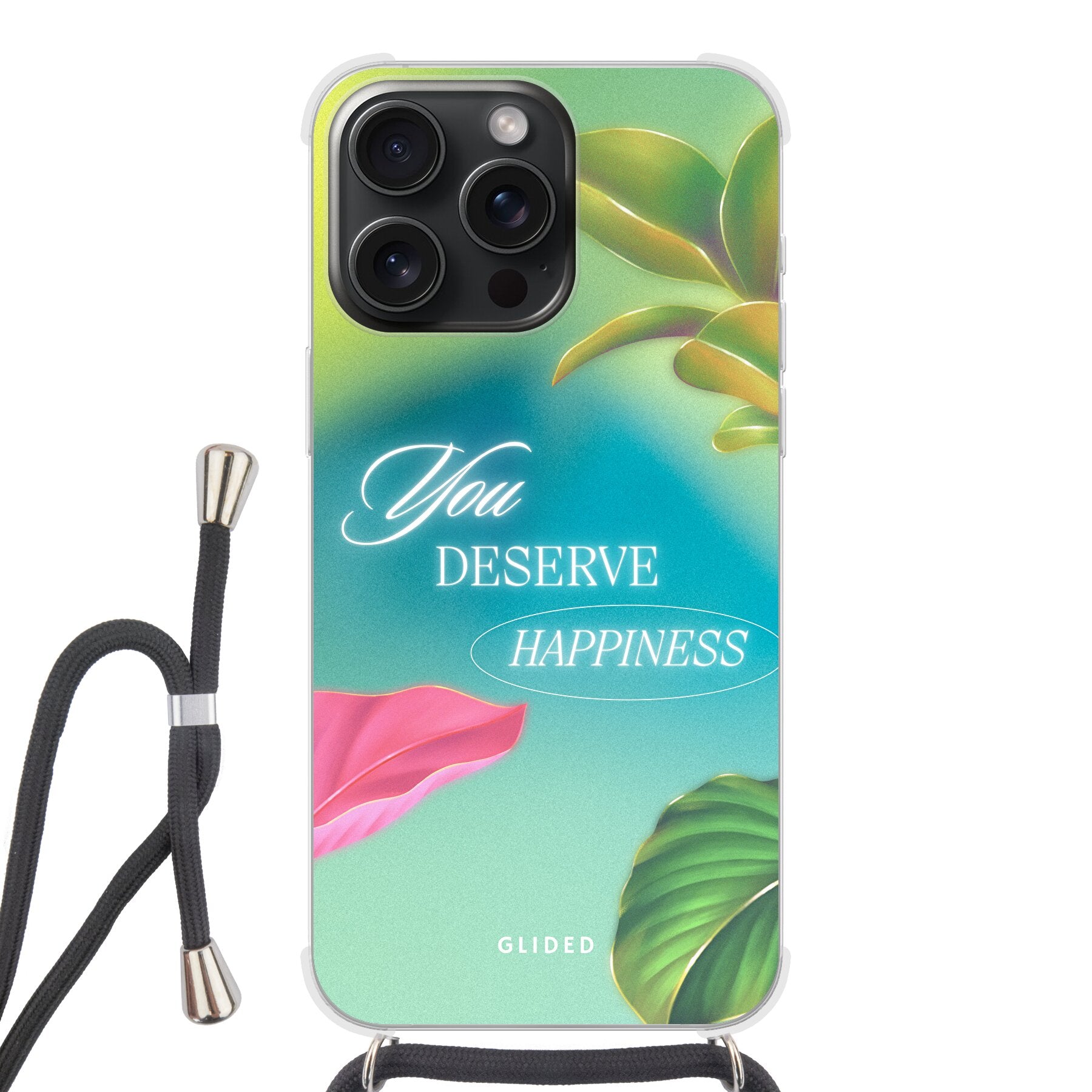 Happiness - iPhone 15 Pro - Crossbody case mit Band