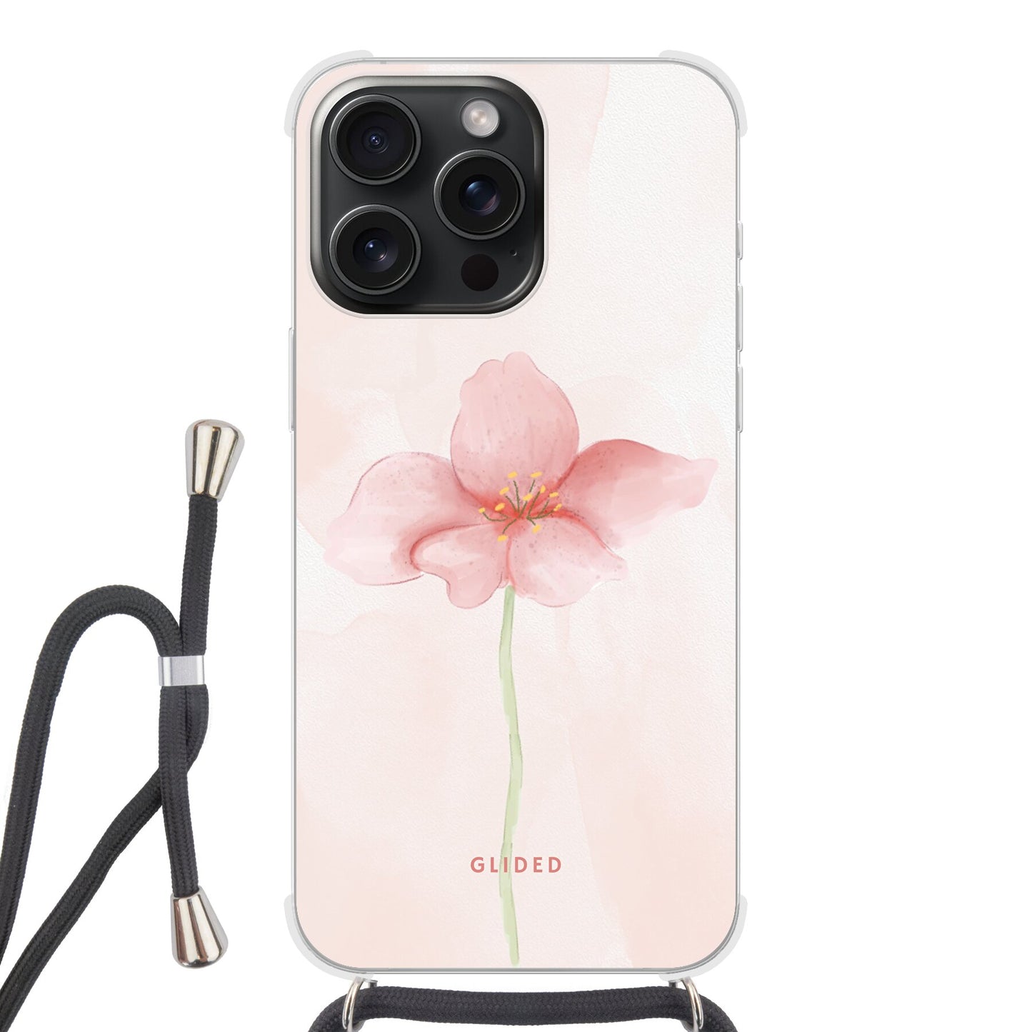 Pastel Flower - iPhone 15 Pro Handyhülle Crossbody case mit Band