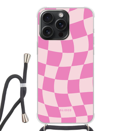 Pink Chess - iPhone 15 Pro Max Handyhülle Crossbody case mit Band