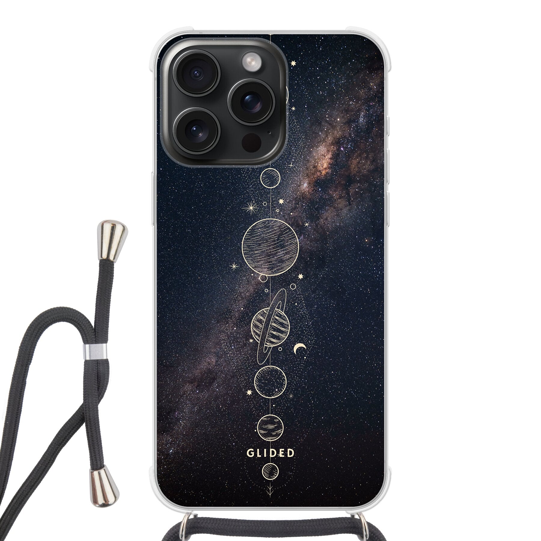 Planets - iPhone 15 Pro Max Handyhülle Crossbody case mit Band