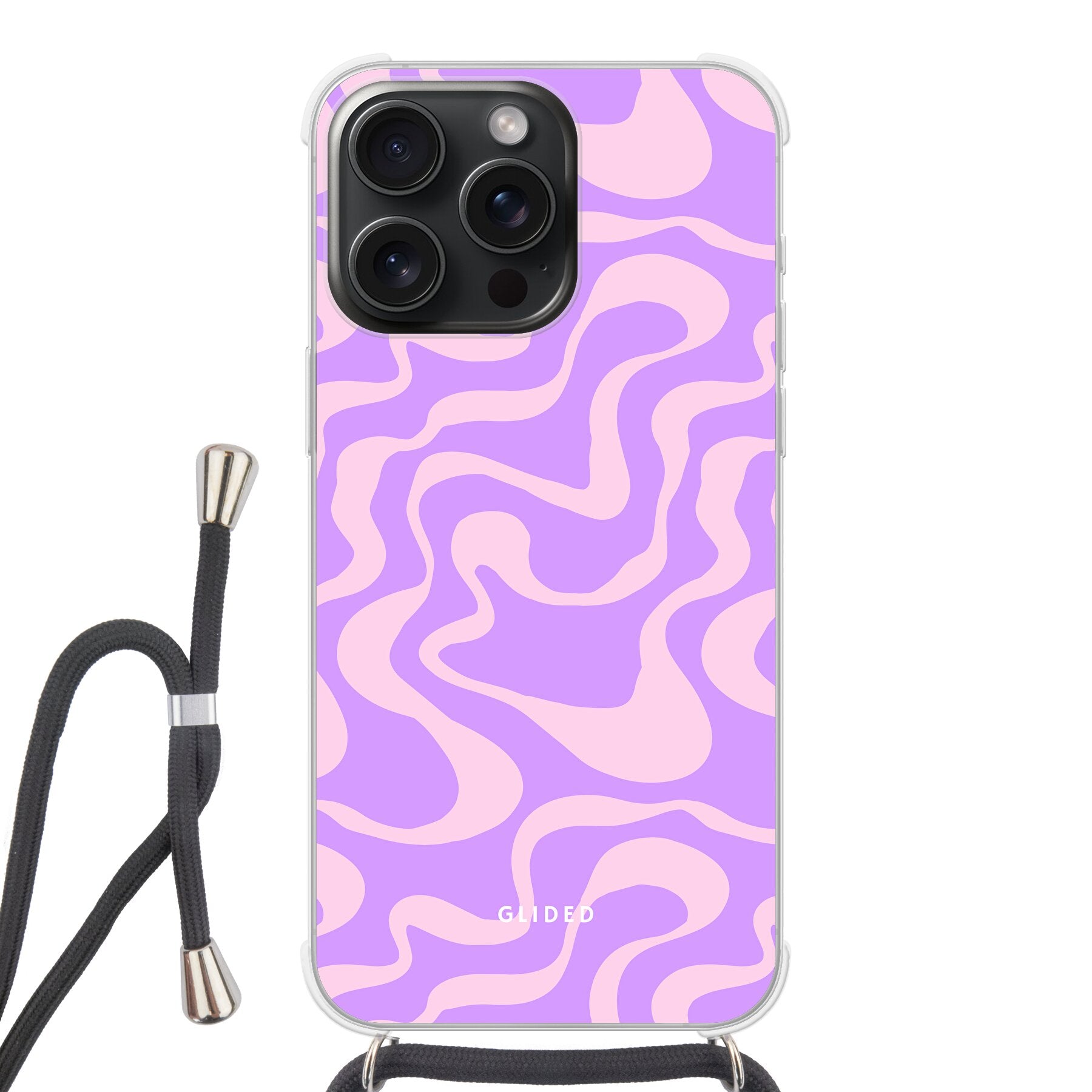 Purple Wave - iPhone 15 Pro Max Handyhülle Crossbody case mit Band