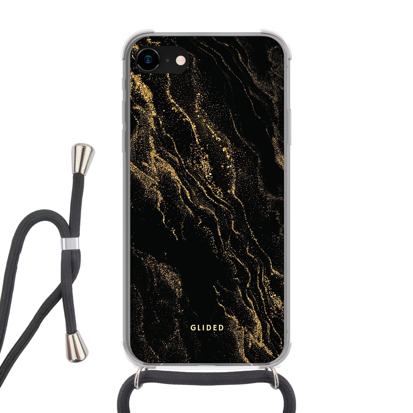 Black Marble - iPhone 7 Handyhülle Crossbody case mit Band