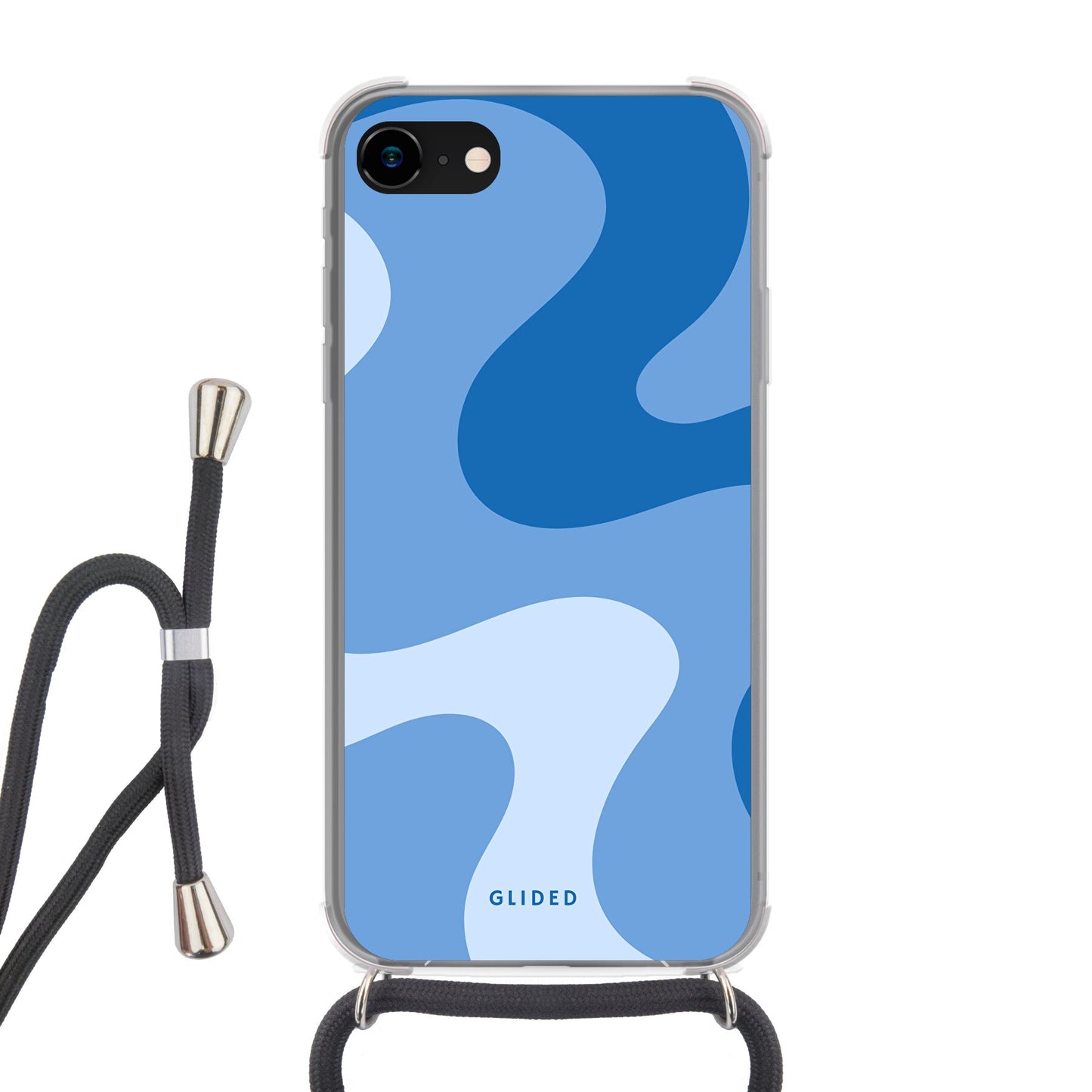 Blue Wave - iPhone 7 Handyhülle Crossbody case mit Band