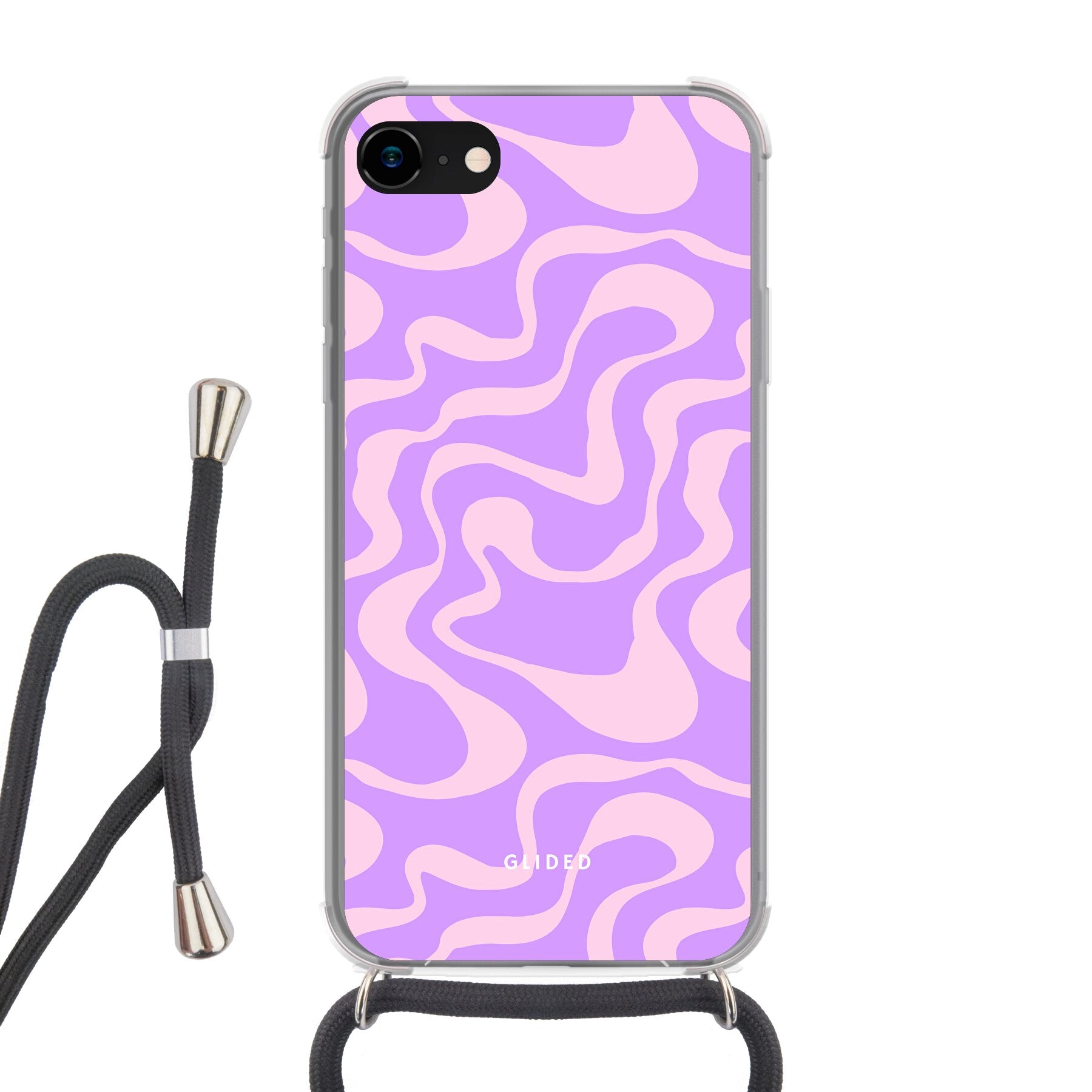 Purple Wave - iPhone 7 Handyhülle Crossbody case mit Band