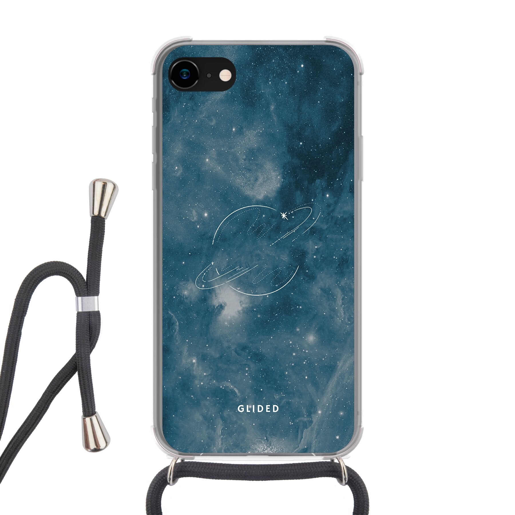 Space Time - iPhone 7 Handyhülle Crossbody case mit Band