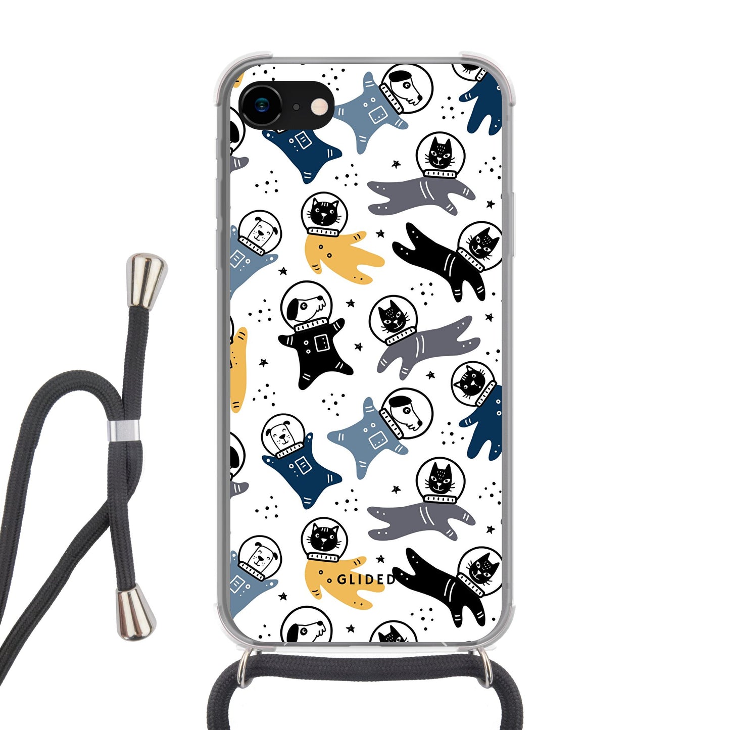 Paws Space - iPhone 8 Handyhülle Crossbody case mit Band