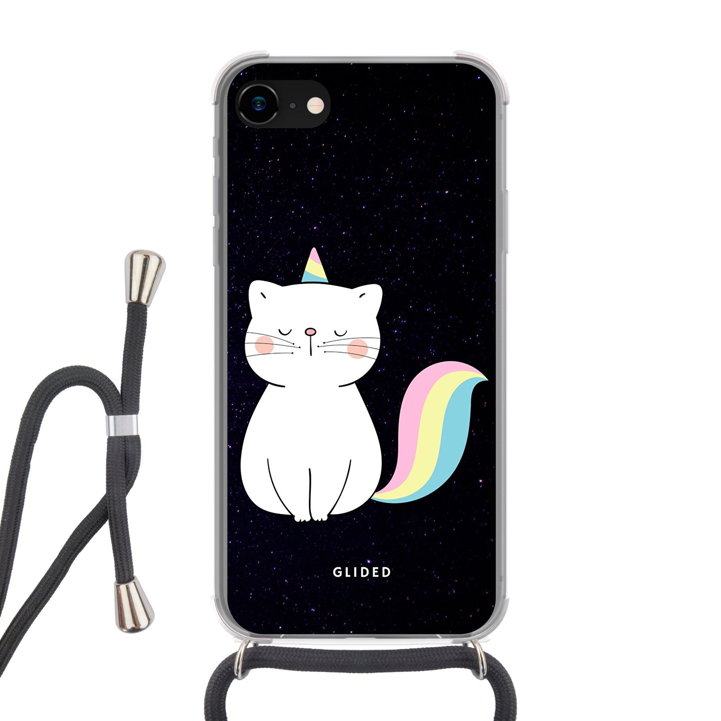 Unicorn Cat - iPhone 8 Handyhülle Crossbody case mit Band