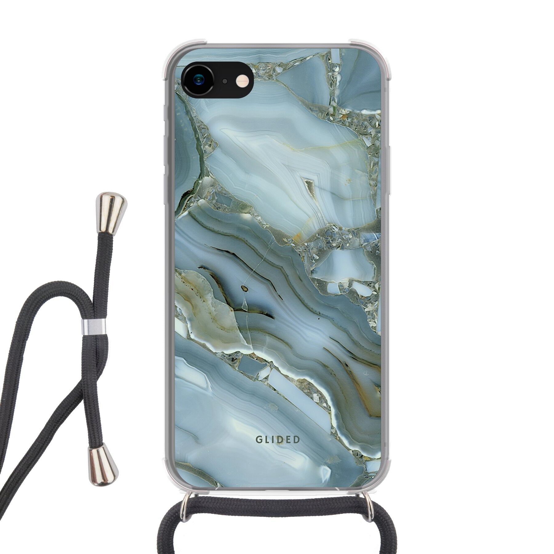 Green Marble - iPhone 8 Handyhülle Crossbody case mit Band