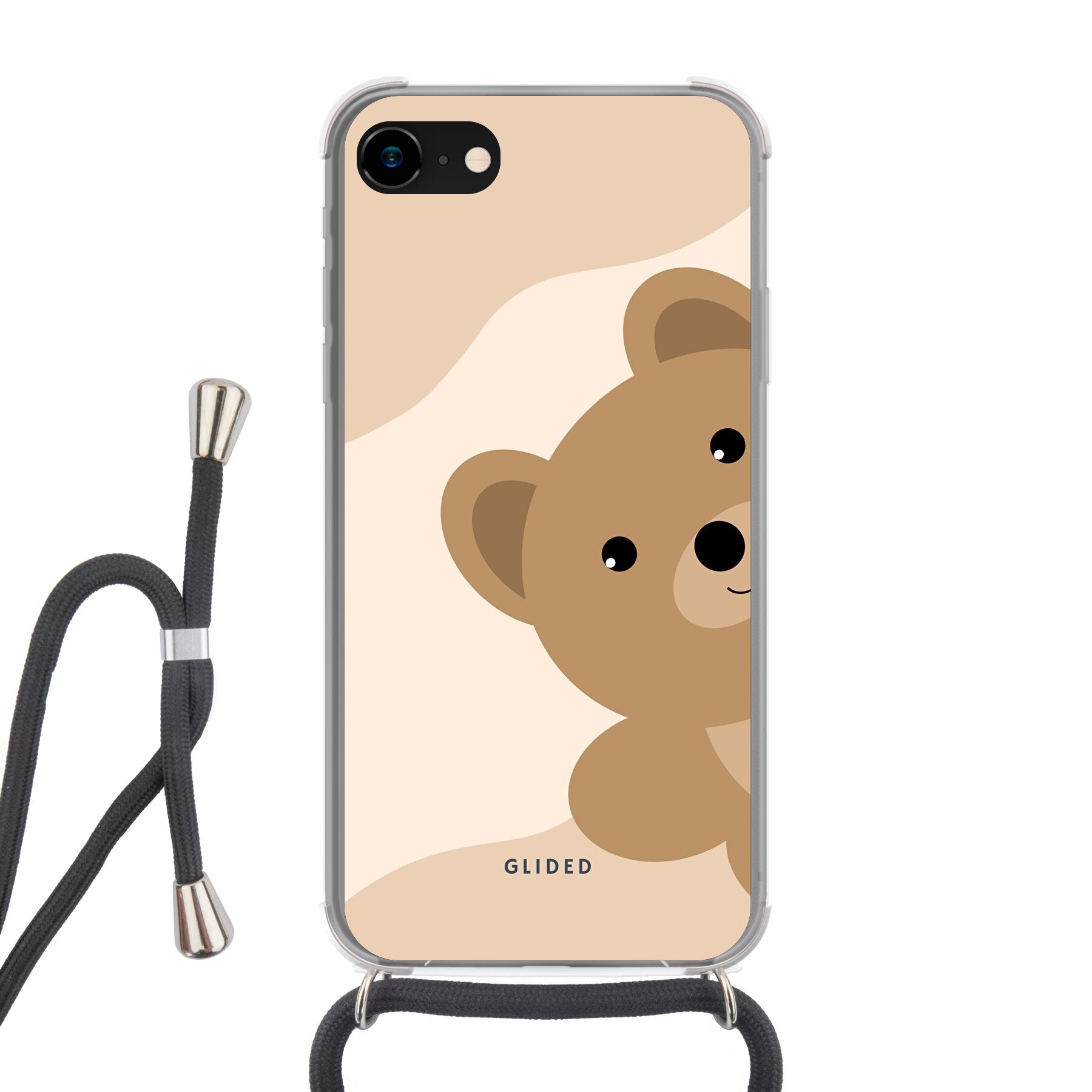 BearLove Left - iPhone 8 Handyhülle Crossbody case mit Band