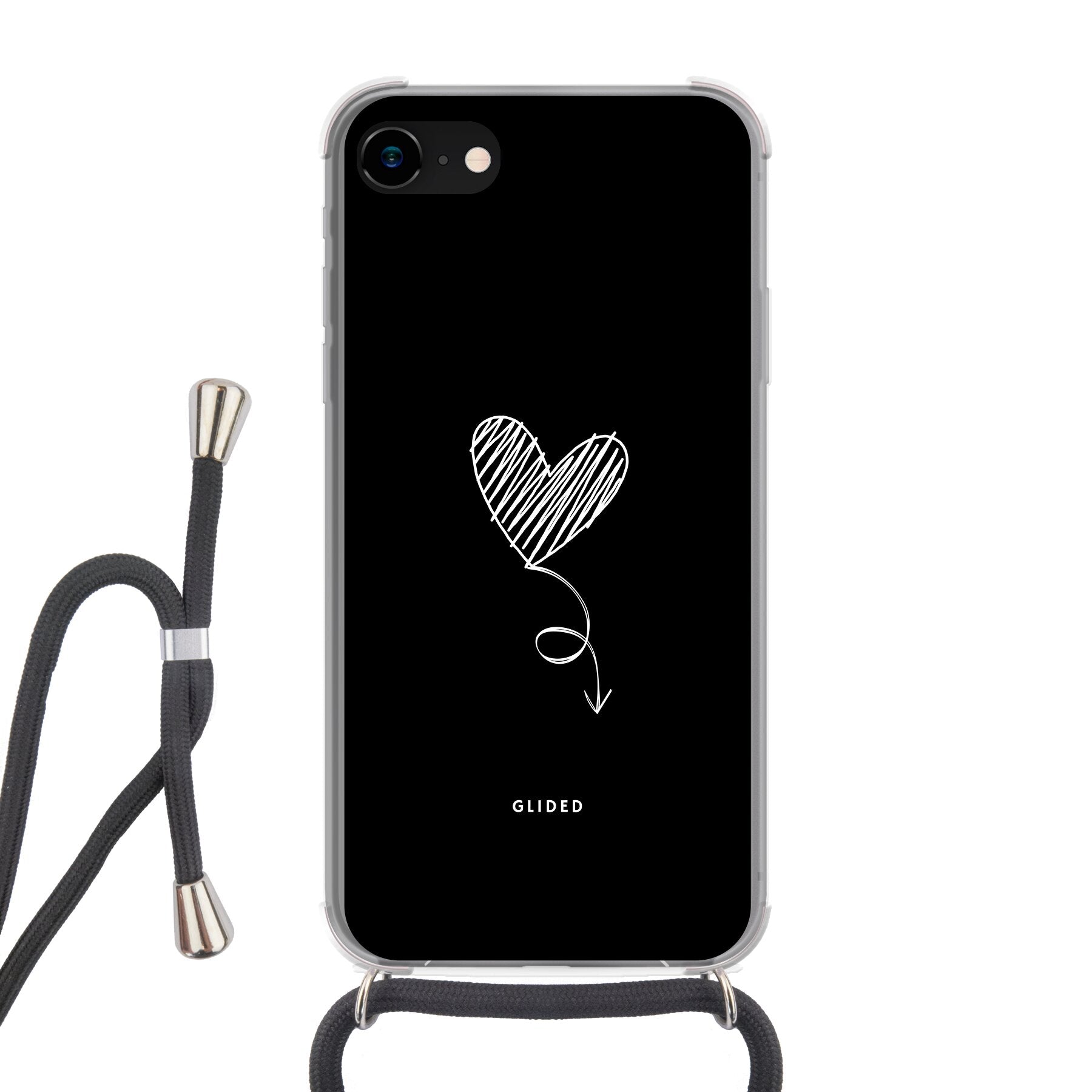 Dark Heart - iPhone SE 2022 Handyhülle Crossbody case mit Band