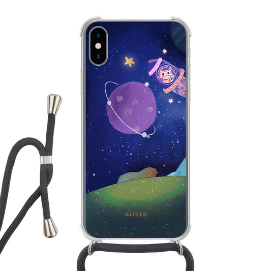 Galaxy Cat - iPhone X/Xs Handyhülle Crossbody case mit Band