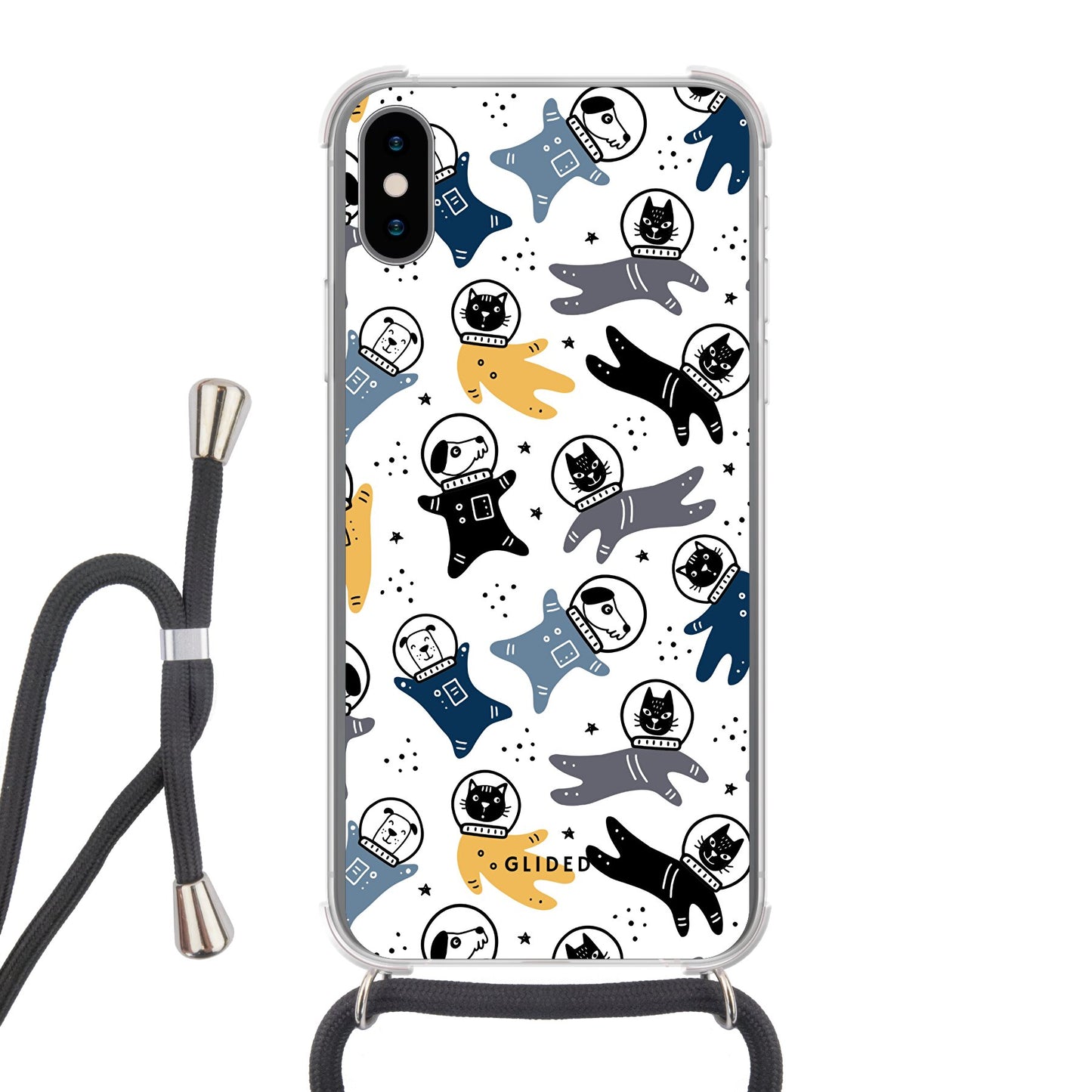 Paws Space - iPhone X/Xs Handyhülle Crossbody case mit Band