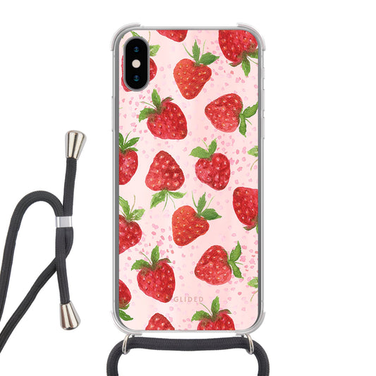 Strawberry Dream - iPhone X/Xs Handyhülle Crossbody case mit Band