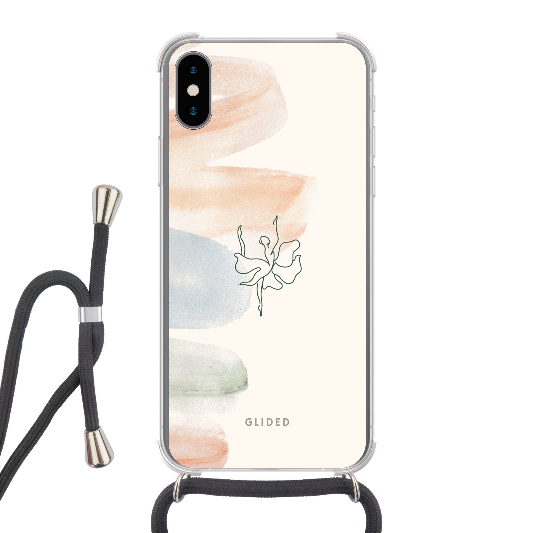 Aquarelle - iPhone X/Xs Handyhülle Crossbody case mit Band