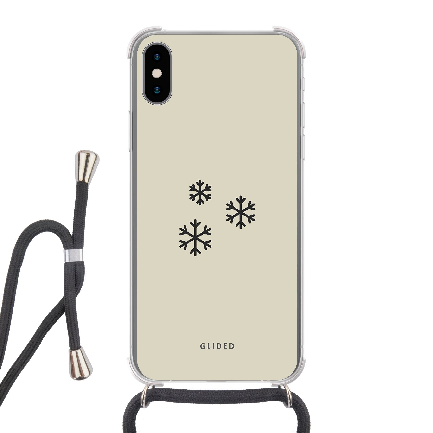 Snowflakes - iPhone X/Xs Handyhülle Crossbody case mit Band
