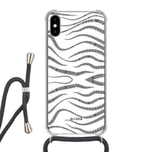 Binary Code - iPhone X/Xs Handyhülle Crossbody case mit Band