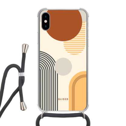 Abstraction - iPhone X/Xs Handyhülle Crossbody case mit Band