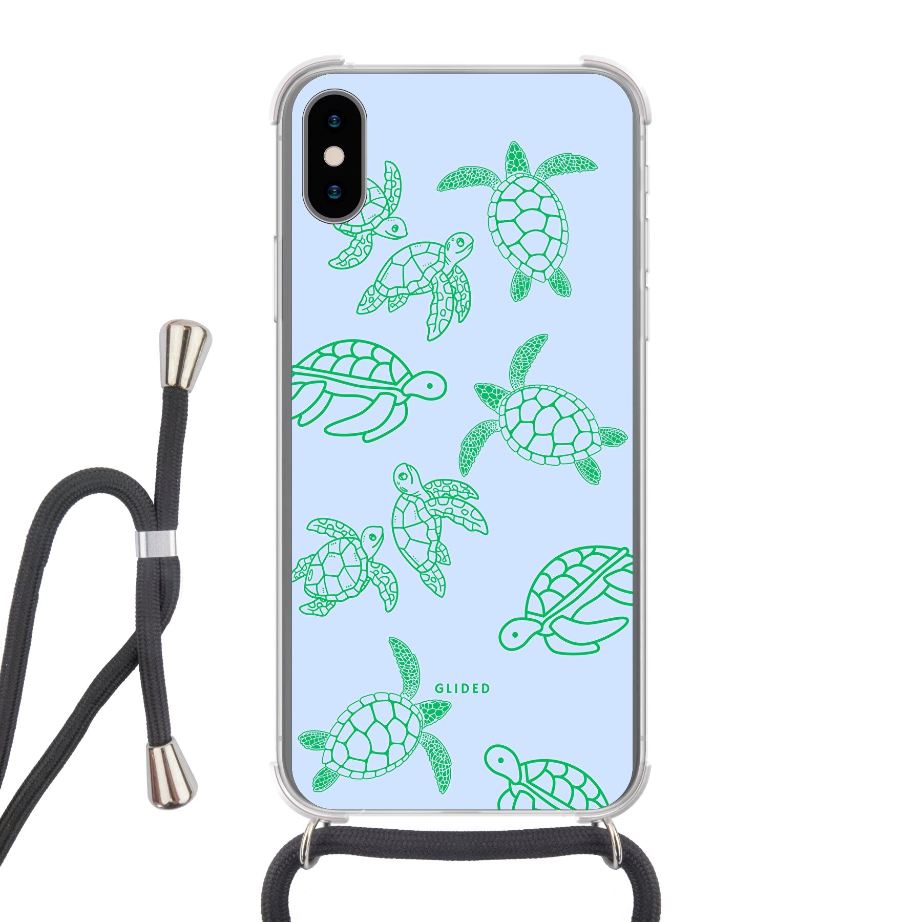 Turtly - iPhone X/Xs Handyhülle Crossbody case mit Band