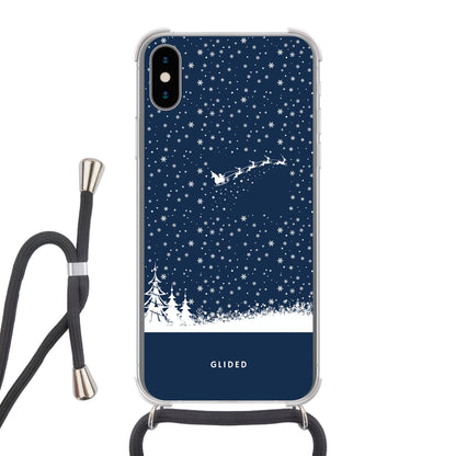 Flying Santa - iPhone X/Xs Handyhülle Crossbody case mit Band