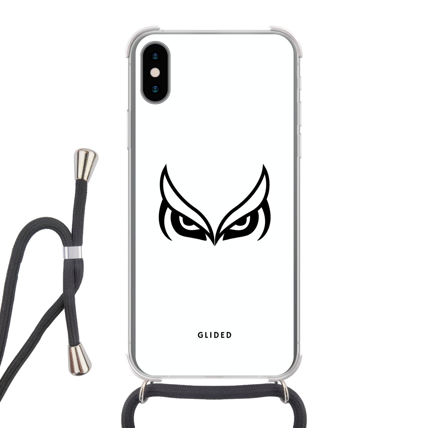 White Owl - iPhone X/Xs Handyhülle Crossbody case mit Band