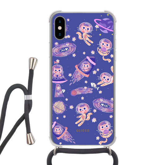 Space Cat - iPhone X/Xs Handyhülle Crossbody case mit Band