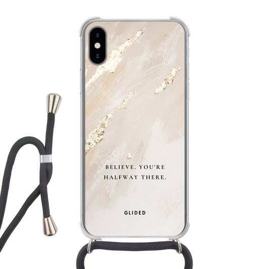 Believe - iPhone X/Xs Handyhülle Crossbody case mit Band