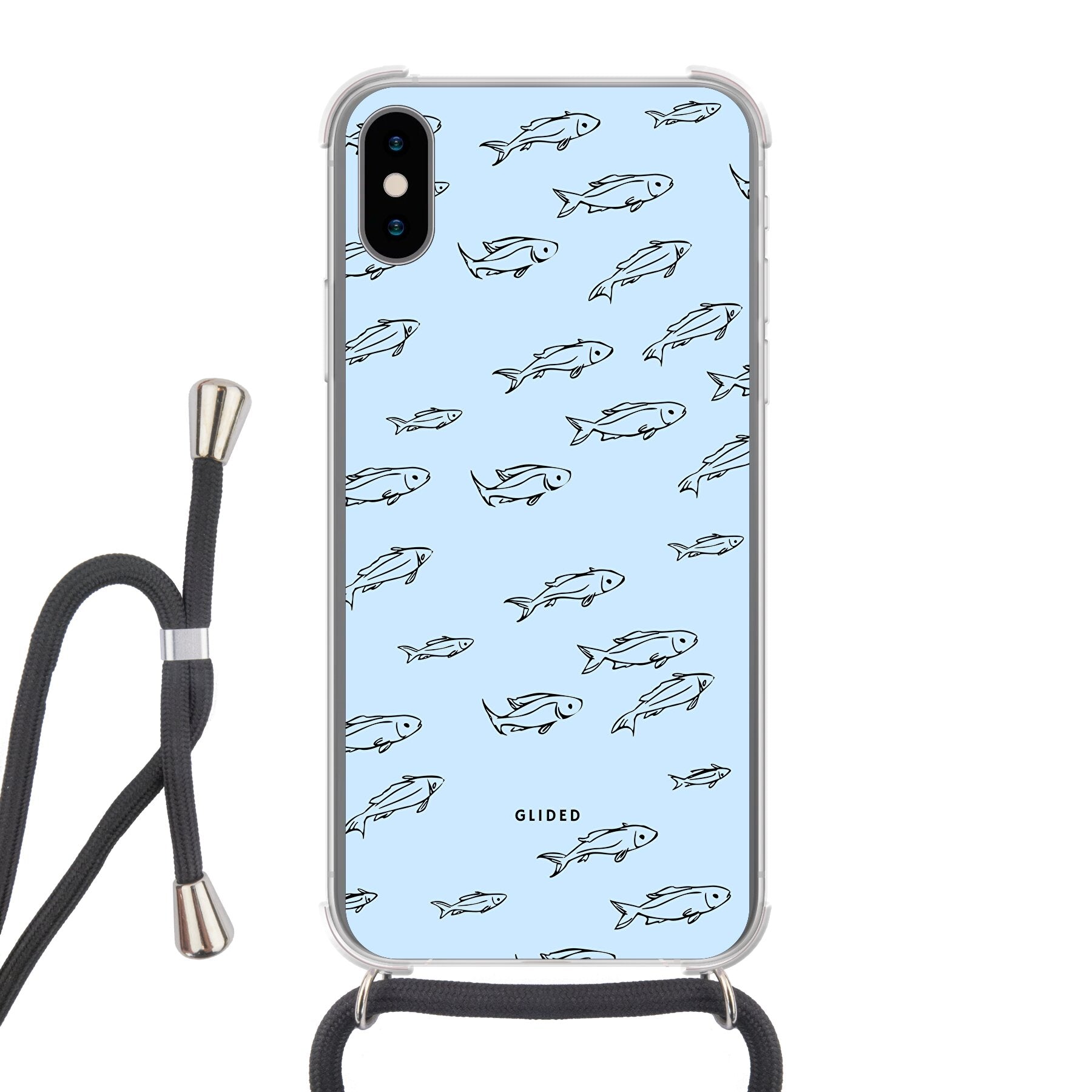 Fishy - iPhone X/Xs Handyhülle Crossbody case mit Band