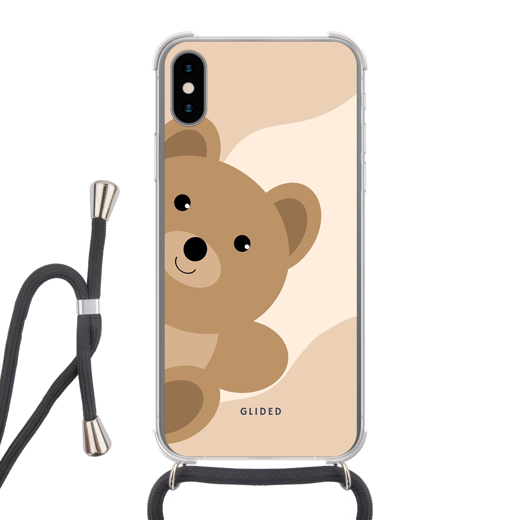 BearLove Right - iPhone X/Xs Handyhülle Crossbody case mit Band