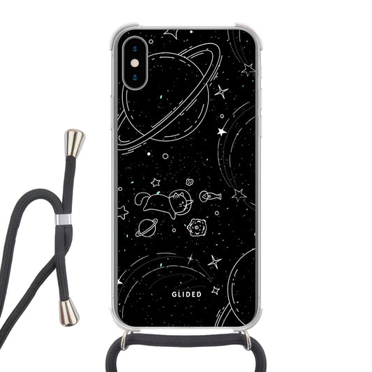 Cosmic Cat - iPhone X/Xs Handyhülle Crossbody case mit Band