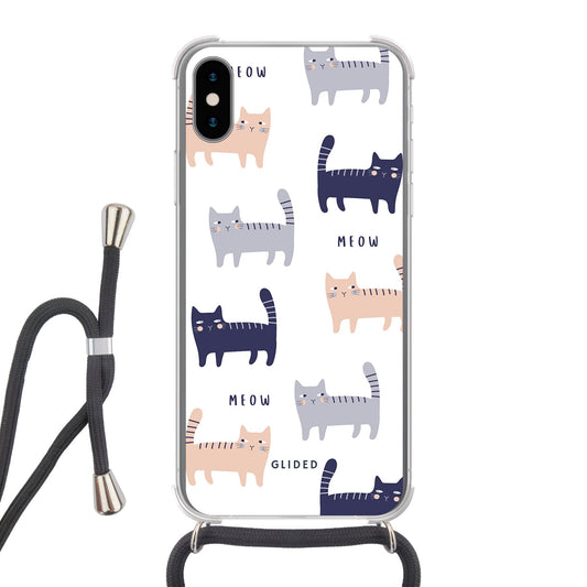 Purrfection - iPhone X/Xs Handyhülle Crossbody case mit Band