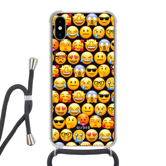 Emoji Town - iPhone X/Xs Handyhülle Crossbody case mit Band