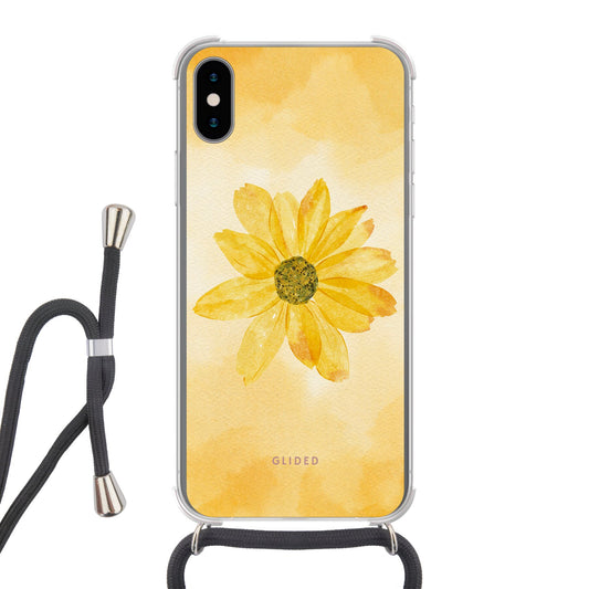 Yellow Flower - iPhone X/Xs Handyhülle Crossbody case mit Band