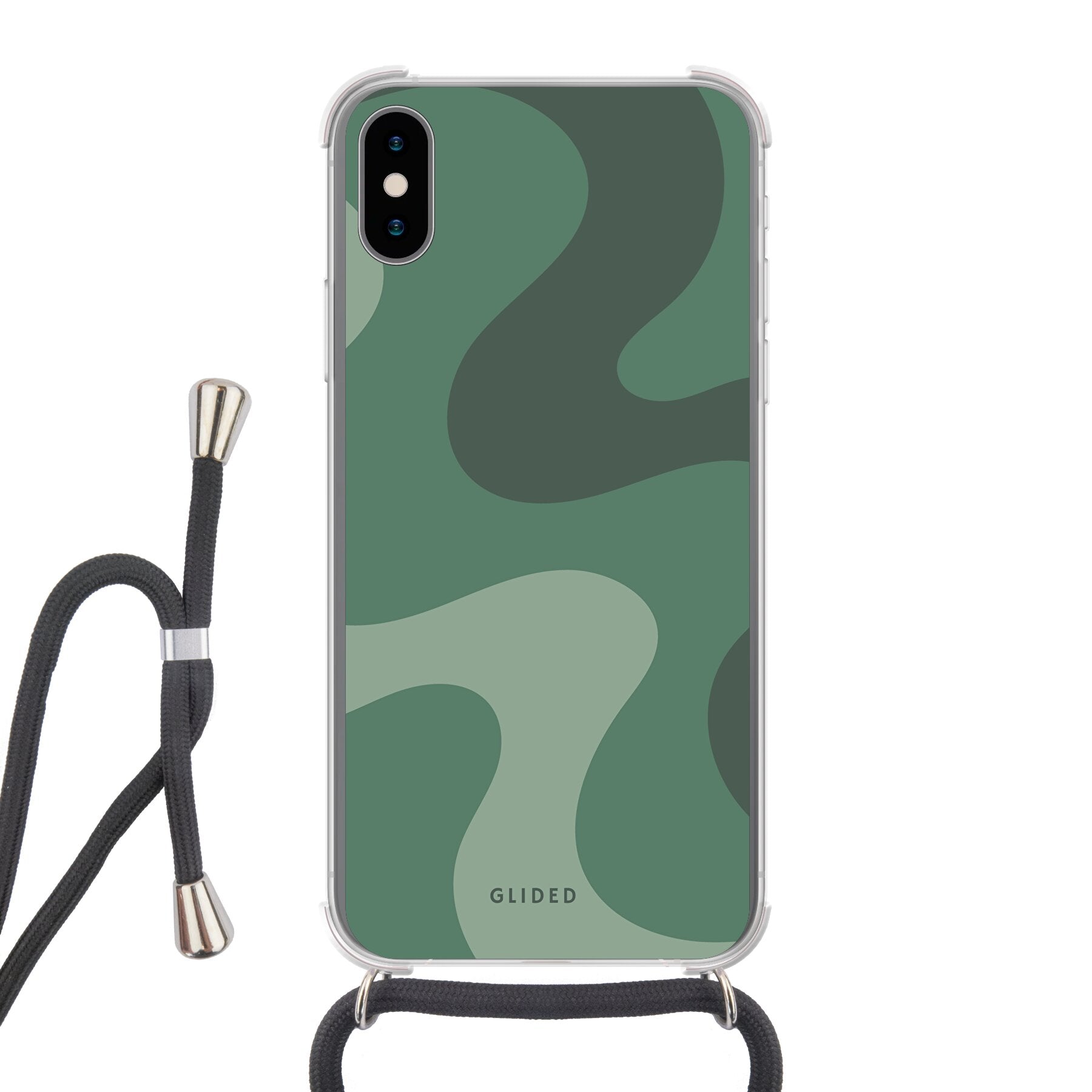 Green Wave - iPhone X/Xs Handyhülle Crossbody case mit Band