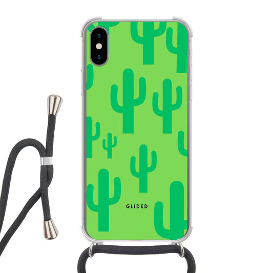 Cactus Spikes - iPhone X/Xs - Crossbody case mit Band
