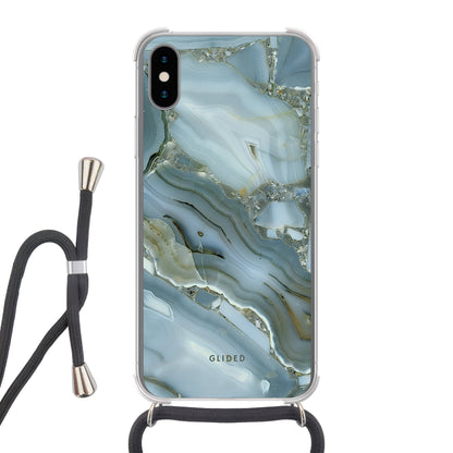 Green Marble - iPhone X/Xs Handyhülle Crossbody case mit Band