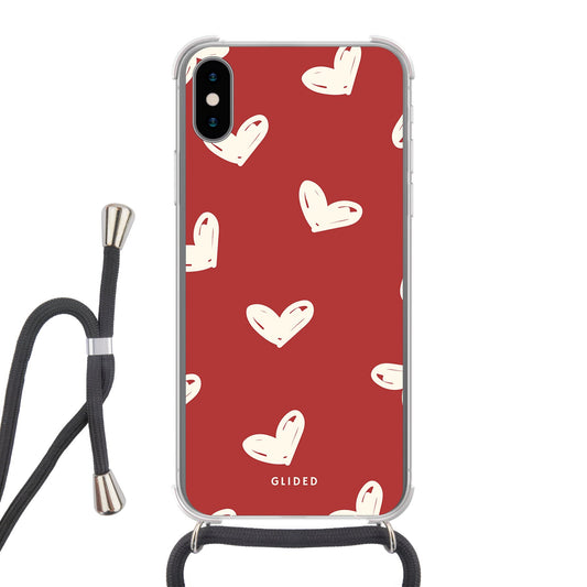 Red Love - iPhone X/Xs - Crossbody case mit Band