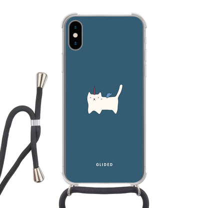 Wonder Cat - iPhone X/Xs Handyhülle Crossbody case mit Band