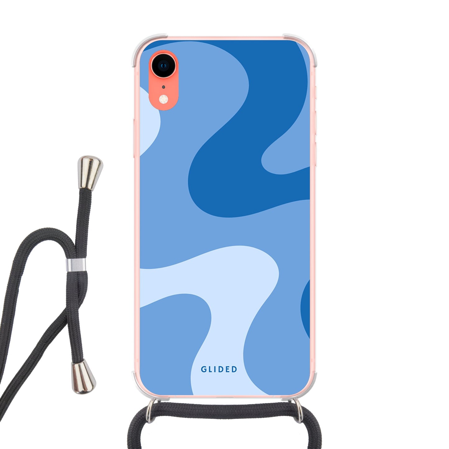 Blue Wave - iPhone XR Handyhülle Crossbody case mit Band
