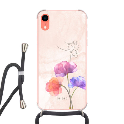 Blossom - iPhone XR Handyhülle Crossbody case mit Band