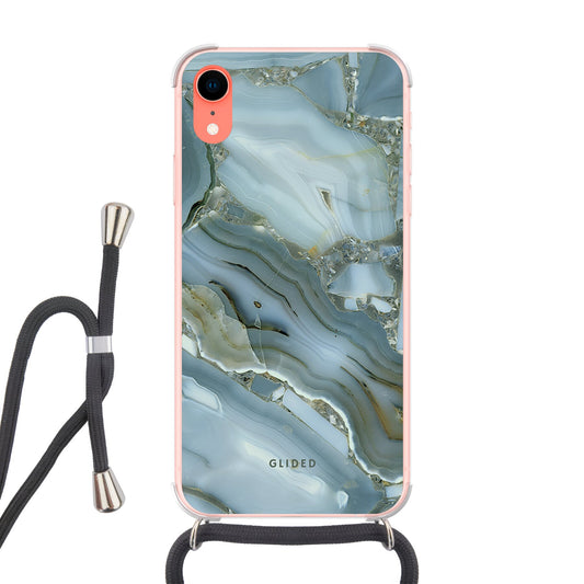 Green Marble - iPhone XR Handyhülle Crossbody case mit Band