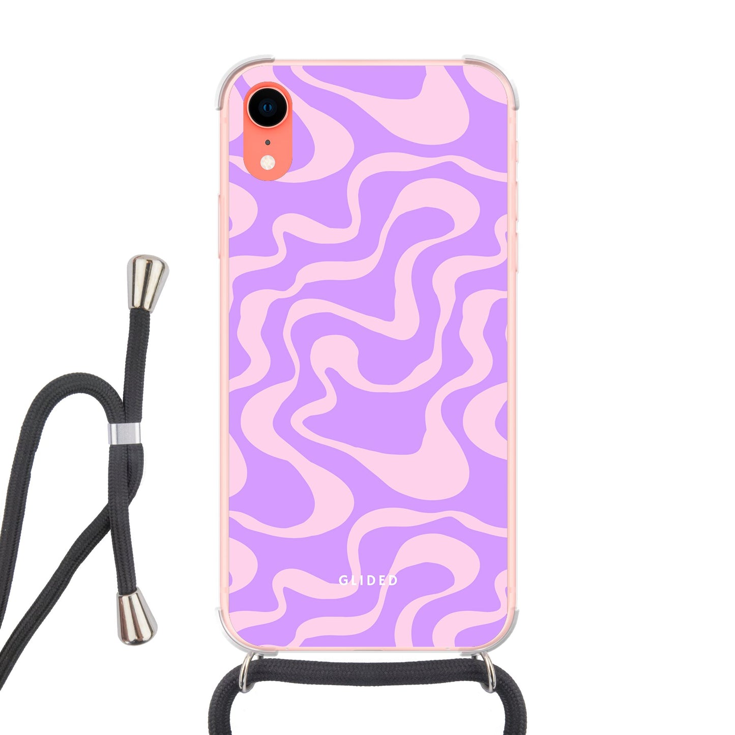 Purple Wave - iPhone XR Handyhülle Crossbody case mit Band