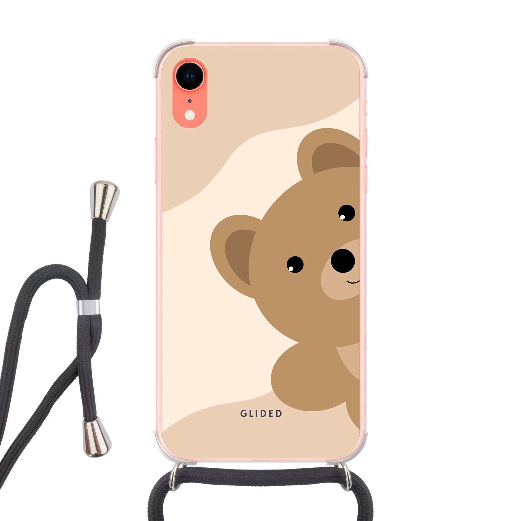 BearLove Left - iPhone XR Handyhülle Crossbody case mit Band