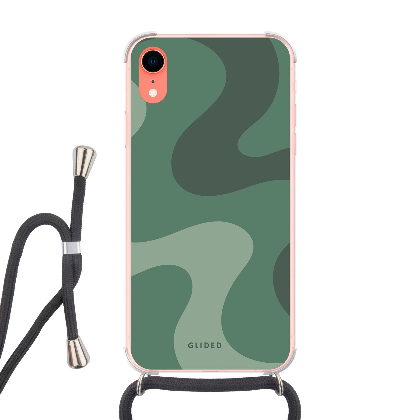 Green Wave - iPhone XR Handyhülle Crossbody case mit Band