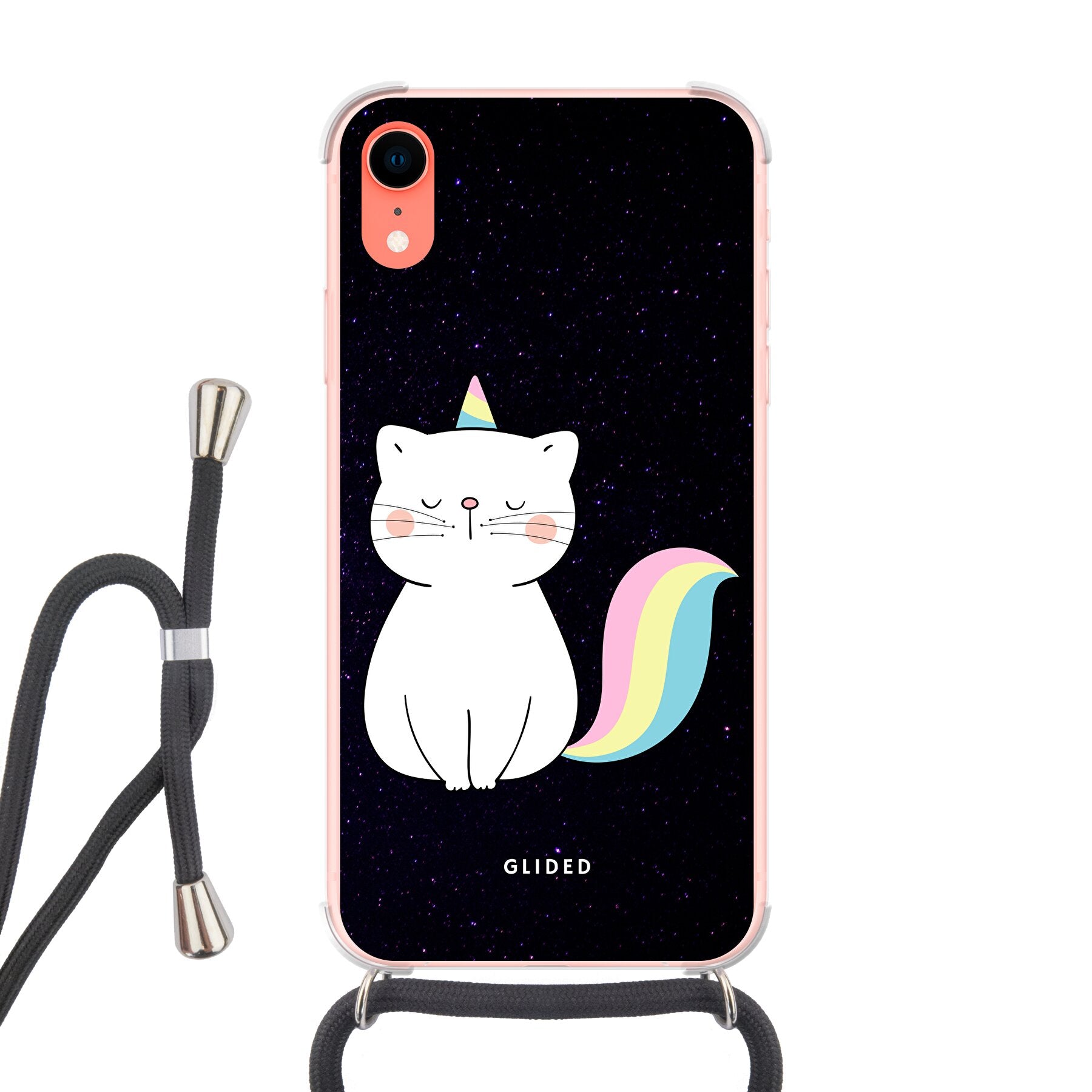 Unicorn Cat - iPhone XR Handyhülle Crossbody case mit Band