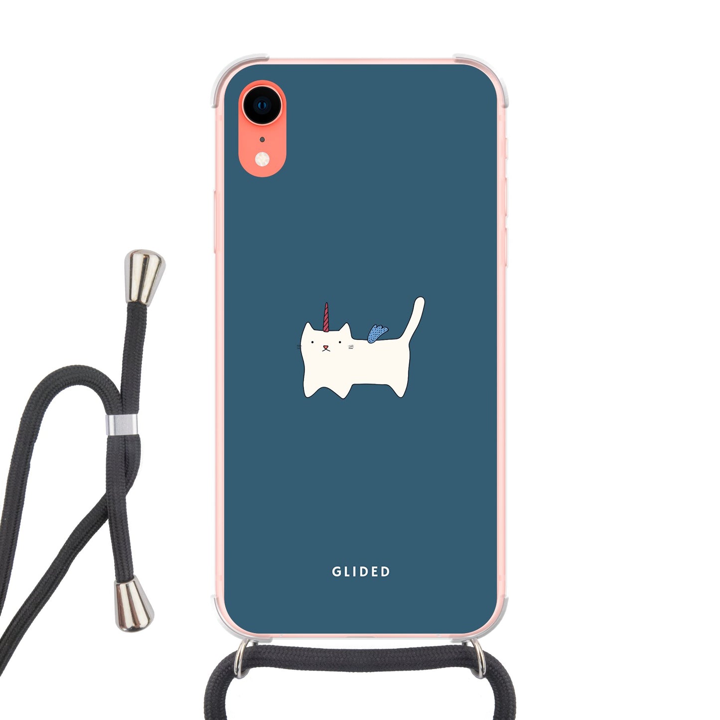 Wonder Cat - iPhone XR Handyhülle Crossbody case mit Band