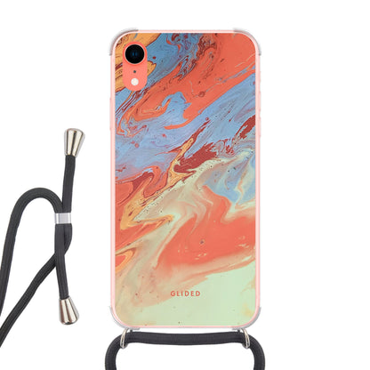 Watercolor - iPhone XR Handyhülle Crossbody case mit Band