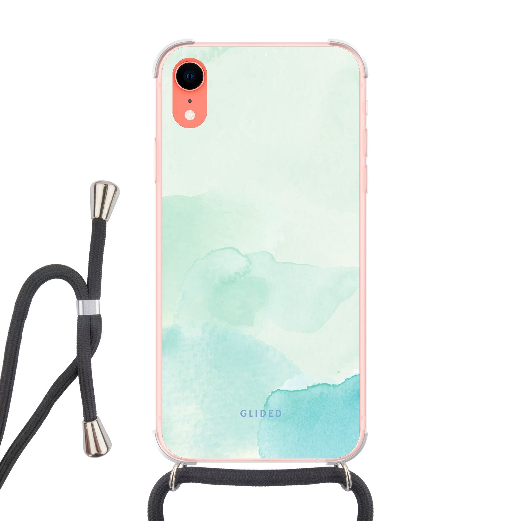 Turquoise Art - iPhone XR Handyhülle Crossbody case mit Band