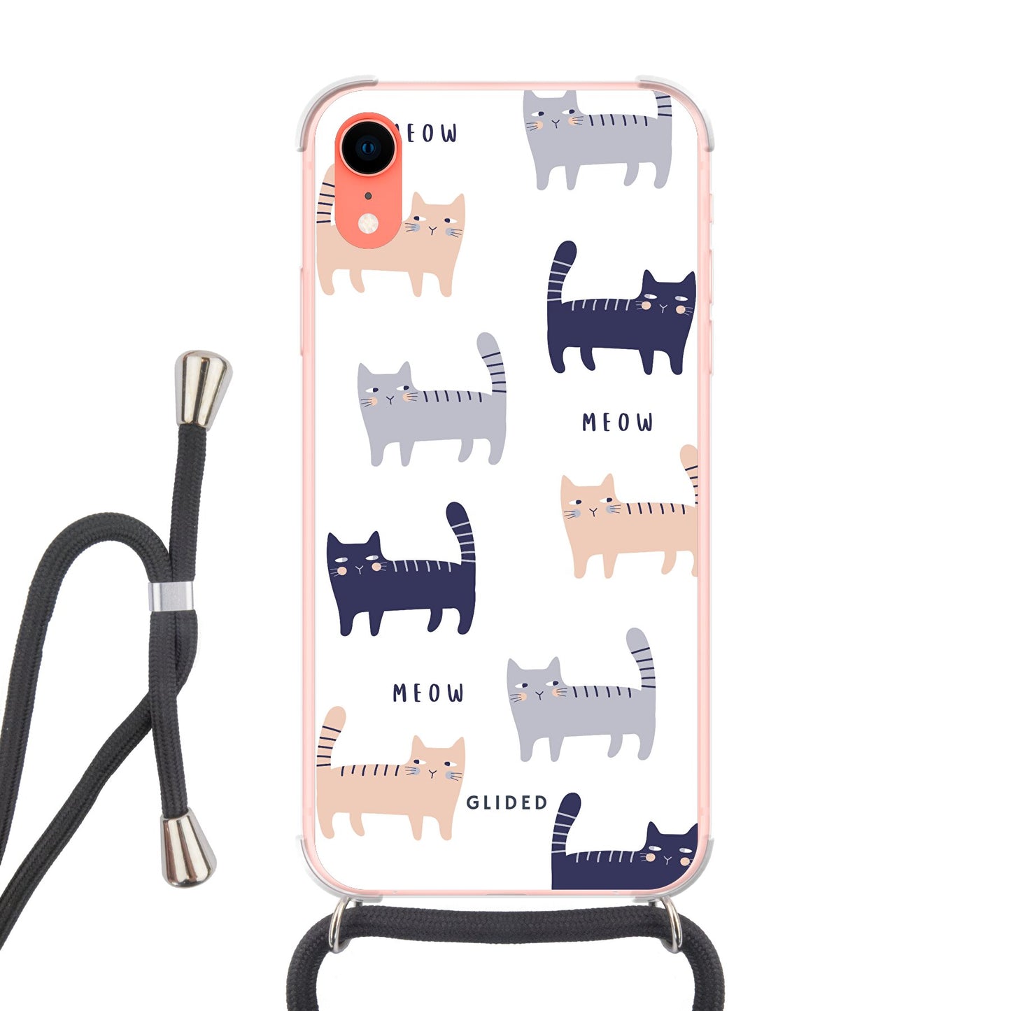 Purrfection - iPhone XR Handyhülle Crossbody case mit Band