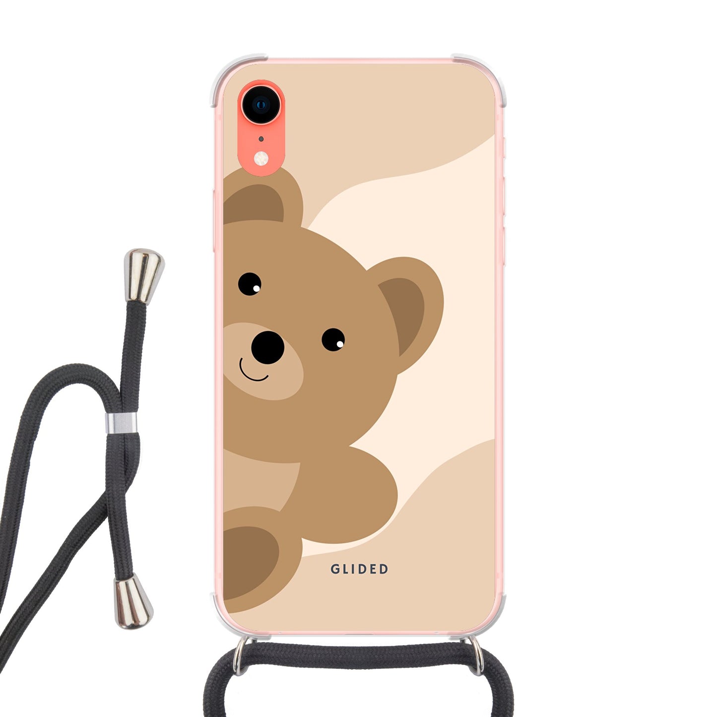 BearLove Right - iPhone XR Handyhülle Crossbody case mit Band