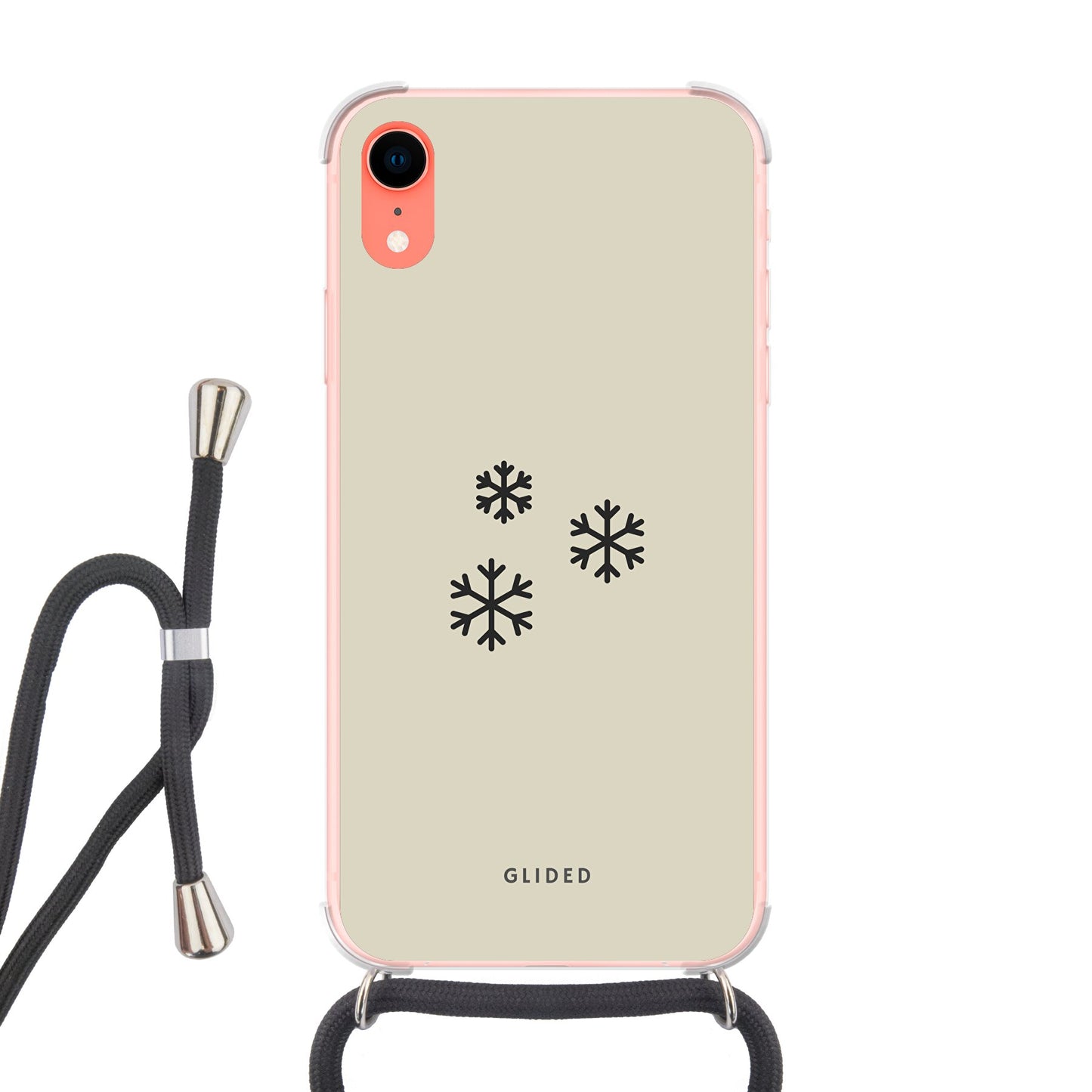 Snowflakes - iPhone XR Handyhülle Crossbody case mit Band